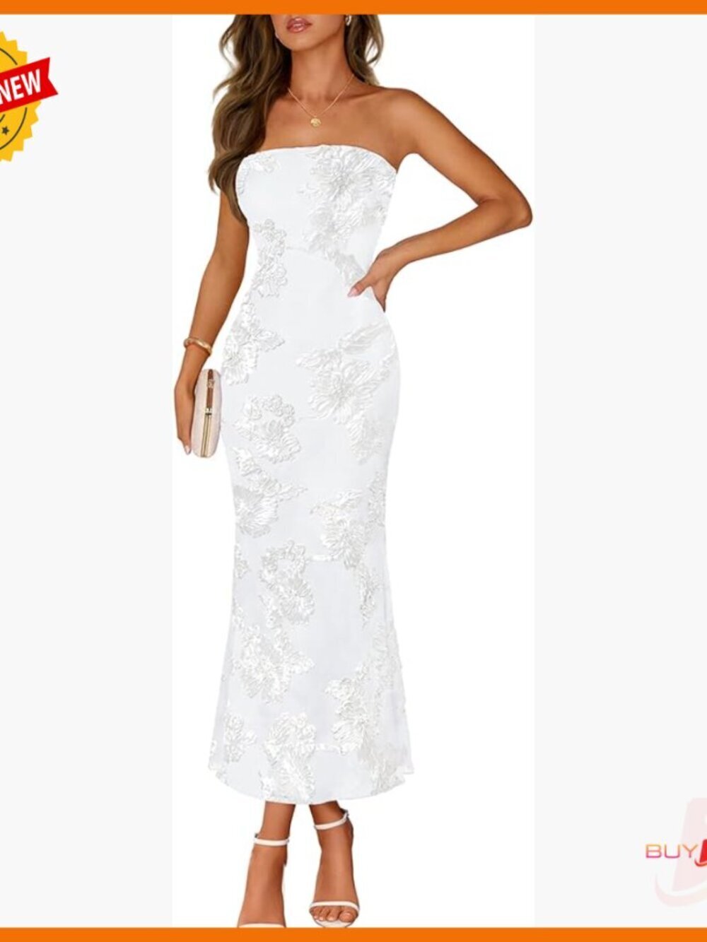 Strapless Maxi Dress Floral Bodycon Formal Wedding Guest Cocktail Party